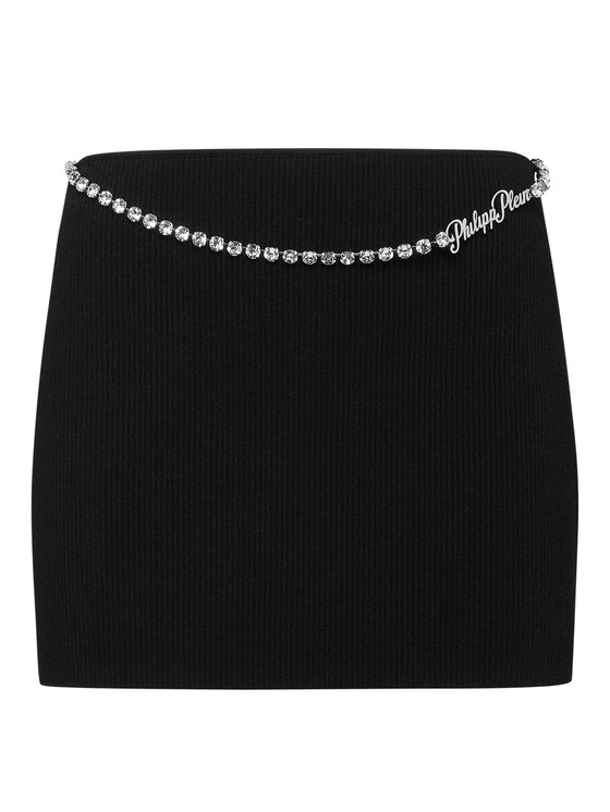 PHILIPP PLEIN PHILIPP PLEIN Spódnica mini 21701 Czarny Fitted Fit