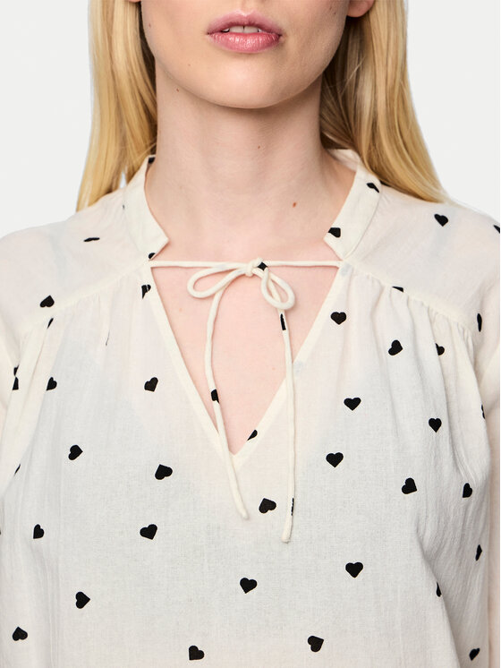 Pieces Pieces Majica 17151639 Écru Regular Fit