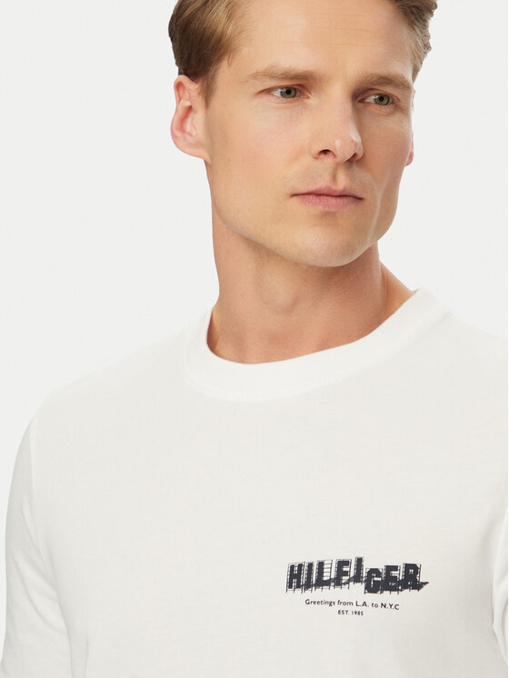 Tommy Hilfiger Tommy Hilfiger Marškinėliai Logo Graphic MW0MW42389 Balta Regular Fit