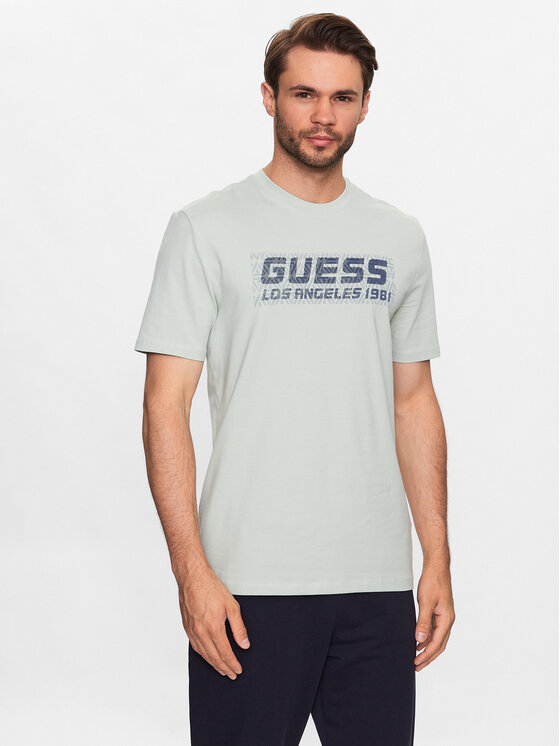 Guess T-krekls Z3YI03 J1314 Zils Slim Fit