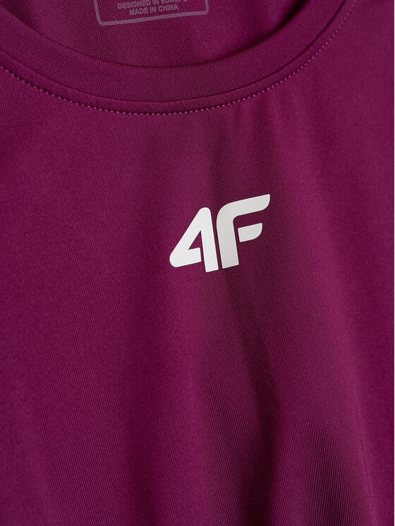 4F 4F Koszulka techniczna BASIC+ Bordowy Regular Fit