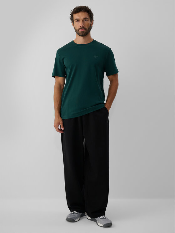 4F 4F T-Shirt ESSENTIAL Zielony ciemny Regular Fit