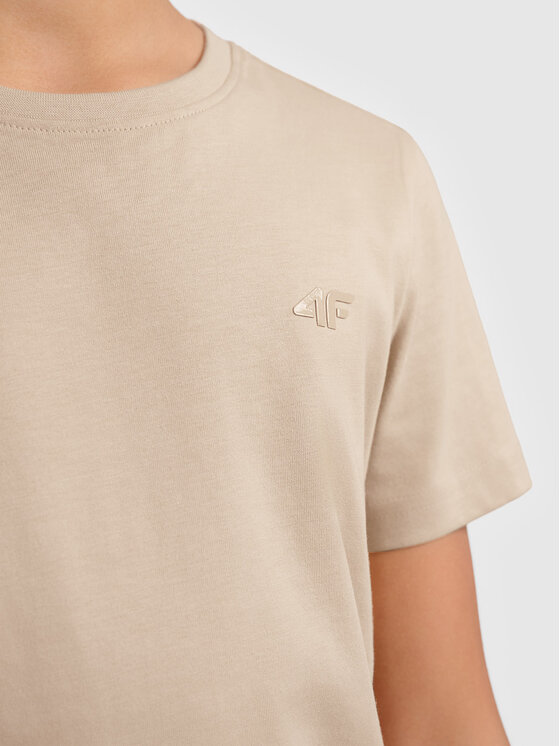 4F 4F T-Shirt 4FJWAW26TTSHF3528-83S Beżowy Regular Fit