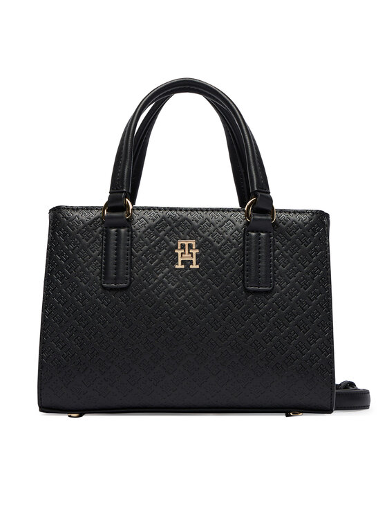 Tommy Hilfiger Tommy Hilfiger Дамска чанта Th Daily Mini Tote Mono AW0AW18416 Черен