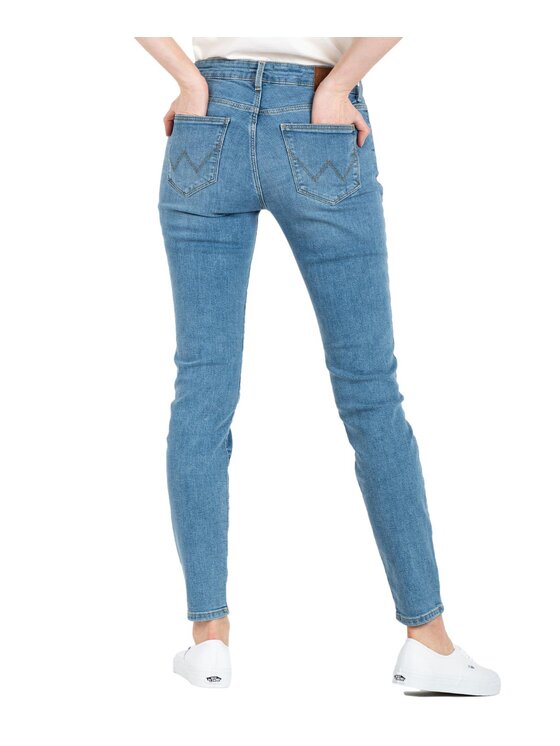 Wrangler Wrangler Jeansy W28KKRP21 Niebieski Skinny Fit