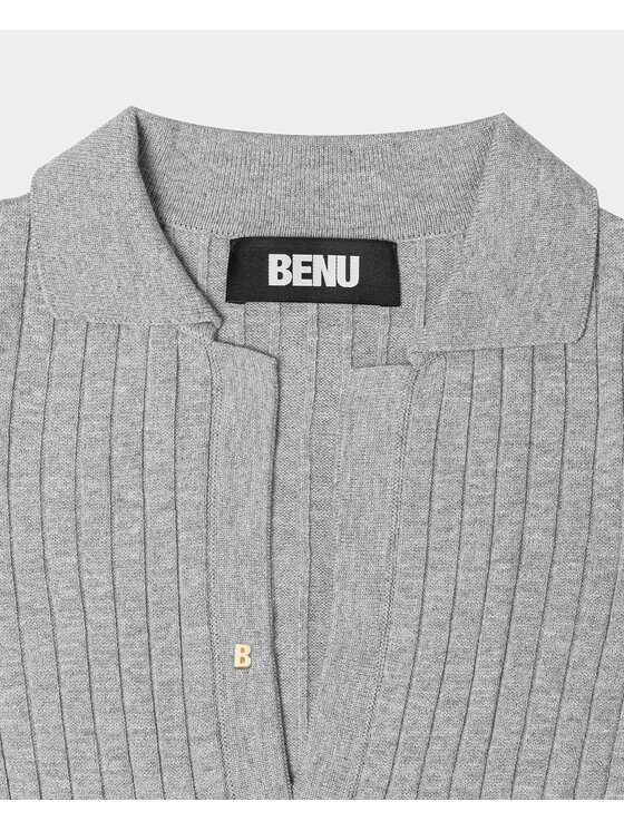 BENU BENU Sweter szary Szary Slim Fit