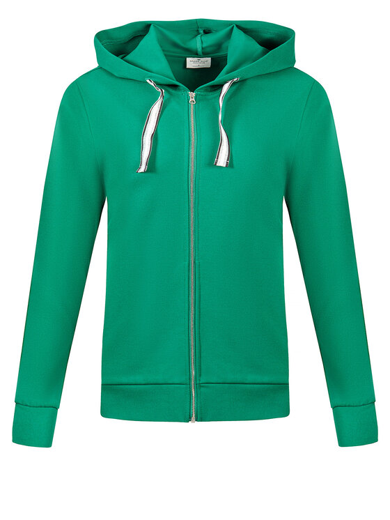 Cross Jeans Cross Jeans Bluza 65414-027 Zielony Zipped Hoodie Fit