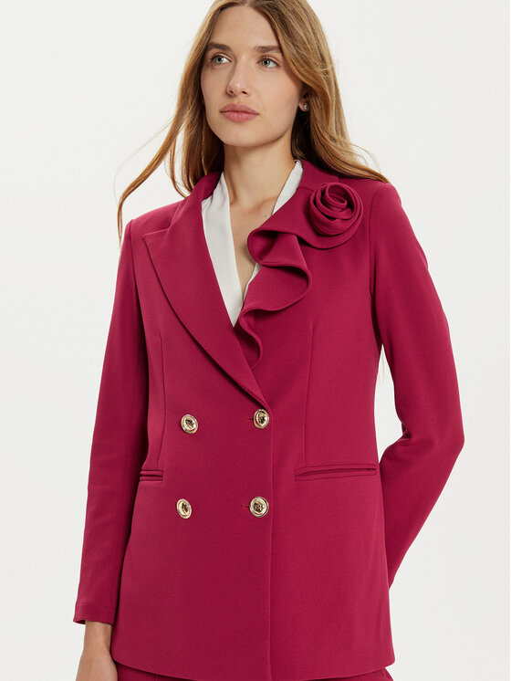 Rinascimento Rinascimento Marynarka CFC0121326003 Bordowy Regular Fit