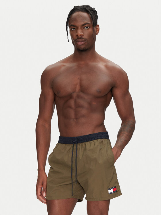 Tommy Hilfiger Tommy Hilfiger Plaukimo šortai UM0UM03455 Chaki Regular Fit