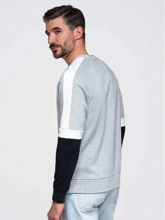 Ombre Ombre Mikina OM-SSNZ-22FW-003 Světle šedá Regular Fit