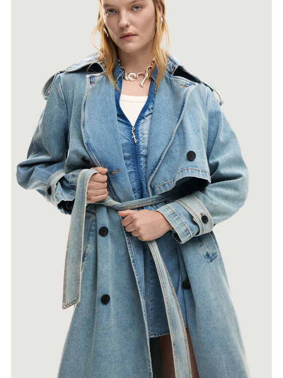 Desigual Desigual Tenchcoat CHAQ_VIO Blau Casual Fit