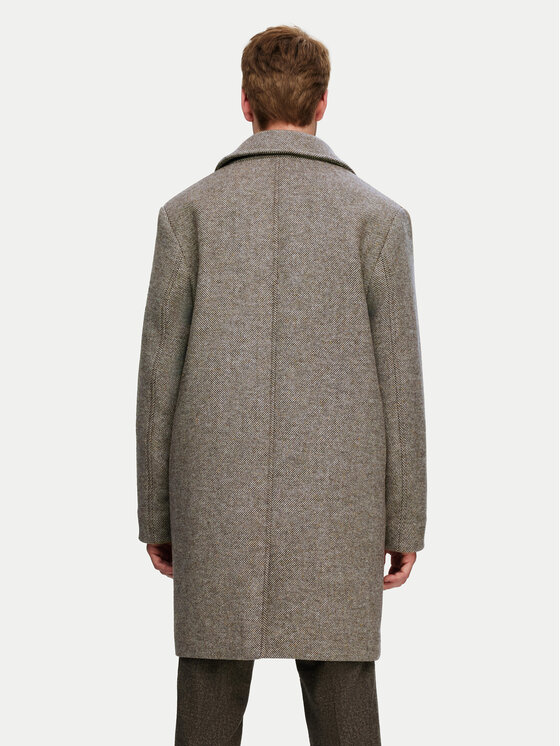 Selected Homme Selected Homme Płaszcz wełniany 16089348 Beżowy Regular Fit