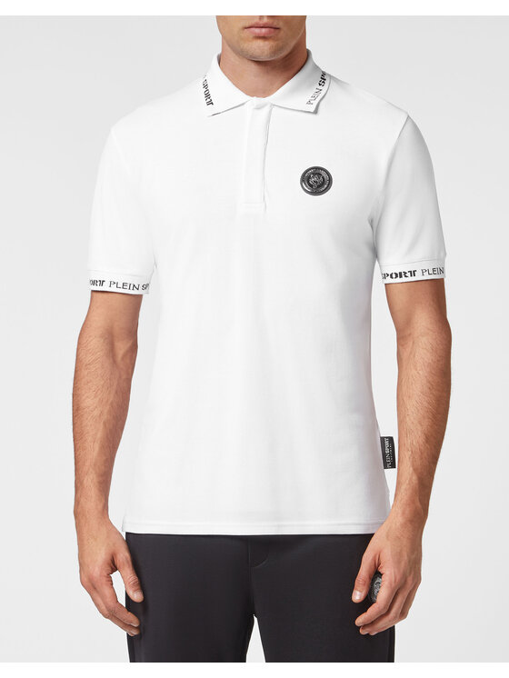 Plein Sport Plein Sport Polokošeľa 2479 Biela Slim Fit