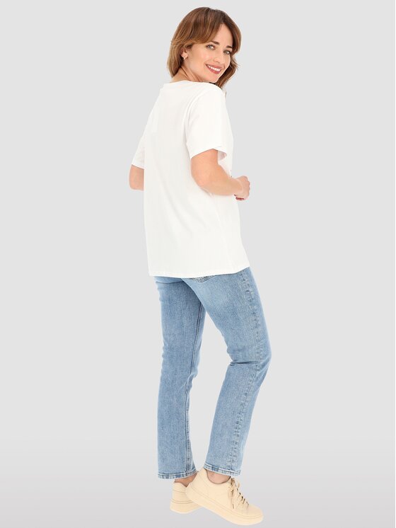 Perso Perso T-Shirt TCE245023F Bílá Regular Fit