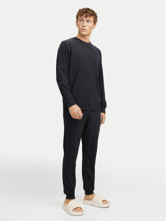 Jack&Jones Jack&Jones Pižama Solid 12268536 Črna Loose Fit