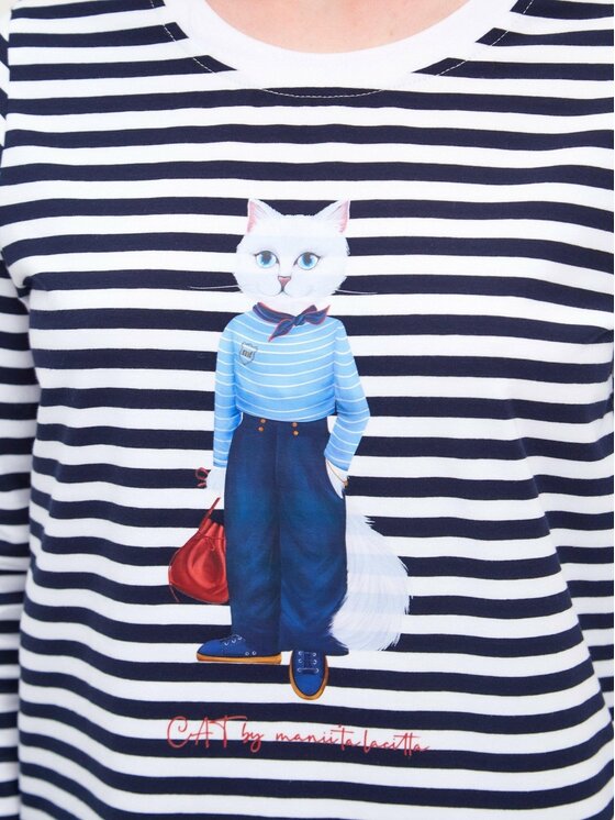 CAT by maniita lacitta CAT by maniita lacitta Longsleeve Printed Longsleeve Niebieski Regular Fit