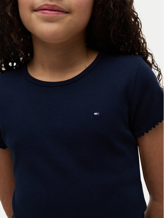 Tommy Hilfiger Tommy Hilfiger Tričko KG0KG08590 Tmavomodrá Slim Fit