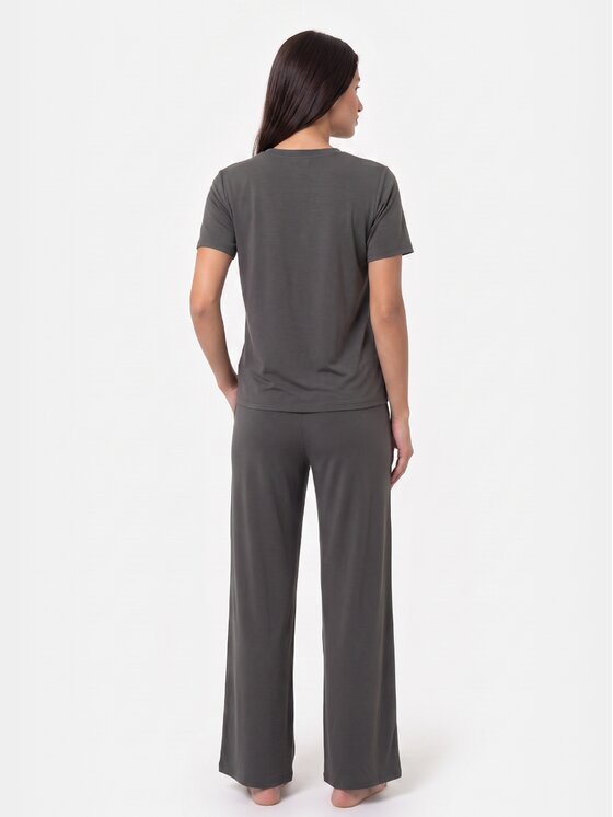 BASICLO BASICLO T-Shirt BSL-004-690 Szary ciemny Oversize