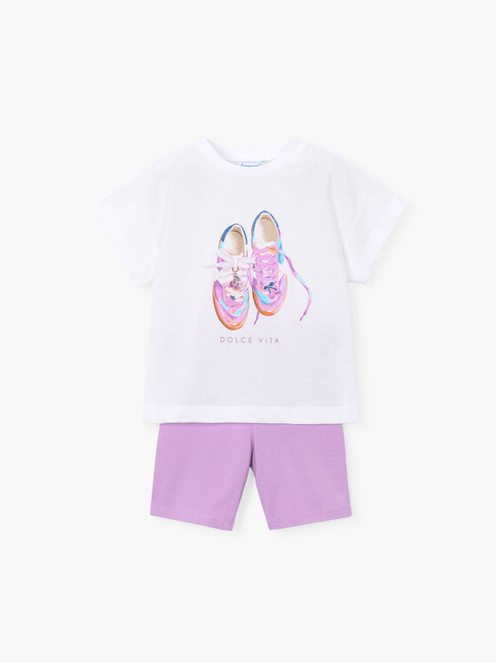 Mayoral Mayoral T-krekla un legingu komplekts 3731 Balts Regular Fit