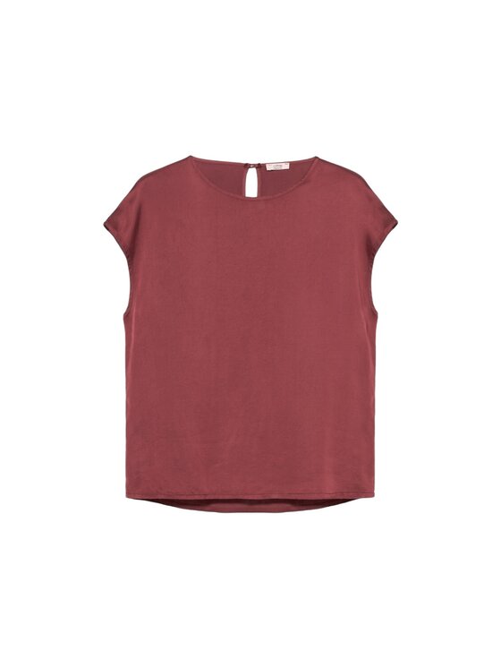 Oltre Oltre Bluzka 2481J000720N036 Bordowy Regular Fit