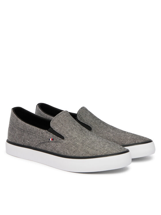 Tommy Hilfiger Tommy Hilfiger Tenisky Harlem Core Ii Slip On Chambray FM0FM05819 Sivá