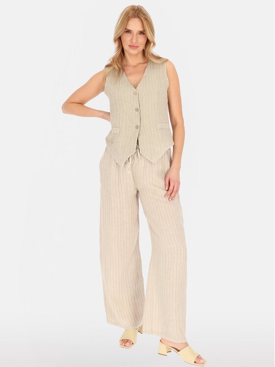 Perso Perso Kamizelka CHCE255487F Beżowy Regular Fit