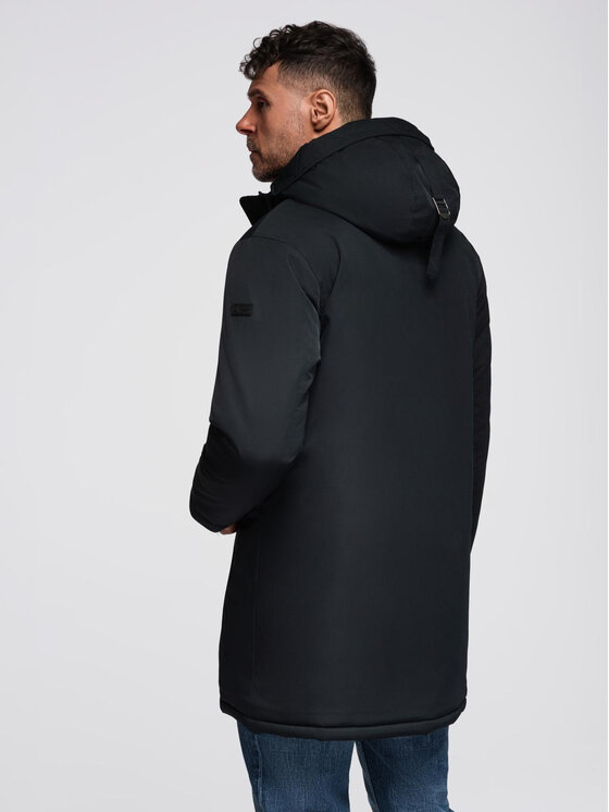 Ombre Ombre Parka OM-JAPJ-0313 Czarny Regular Fit