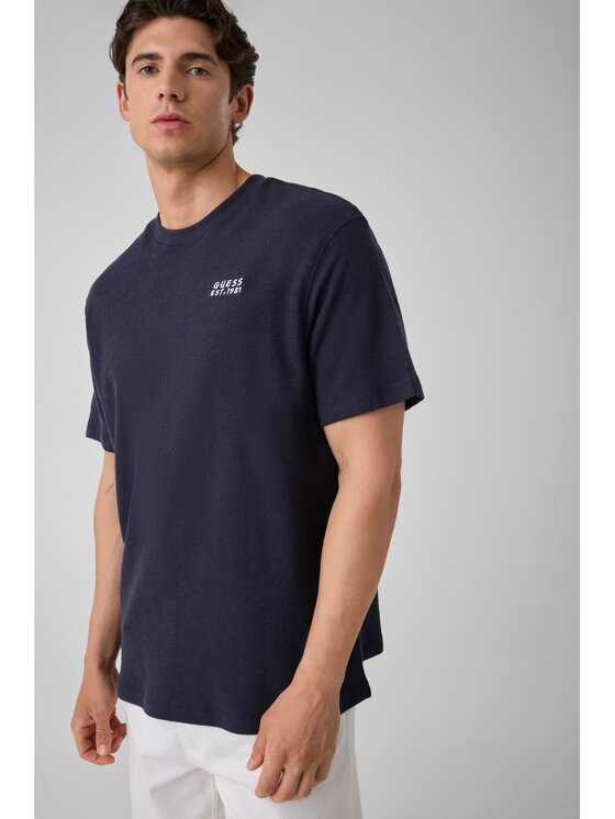 Guess Guess T-Shirt 183045 Modrá Classic Fit