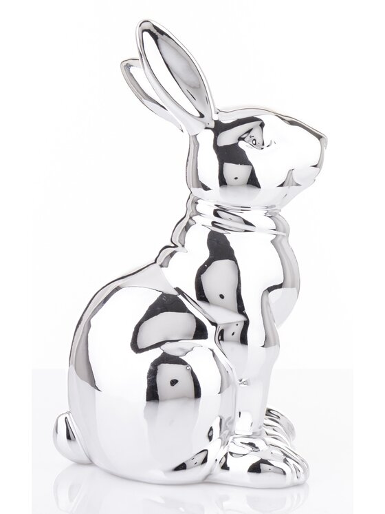 MIAhome MIAhome Figurka srebrna królika 21x10x12 cm CONIGLIO ARGENTO Srebrny