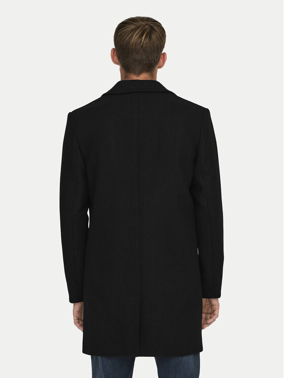 Only & Sons Only & Sons Μάλλινο παλτό 22030864 Μαύρο Regular Fit