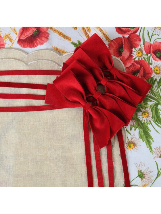 Roseberry Home Roseberry Home Obrączka na serwetki kokardka Red Bow Czerwony
