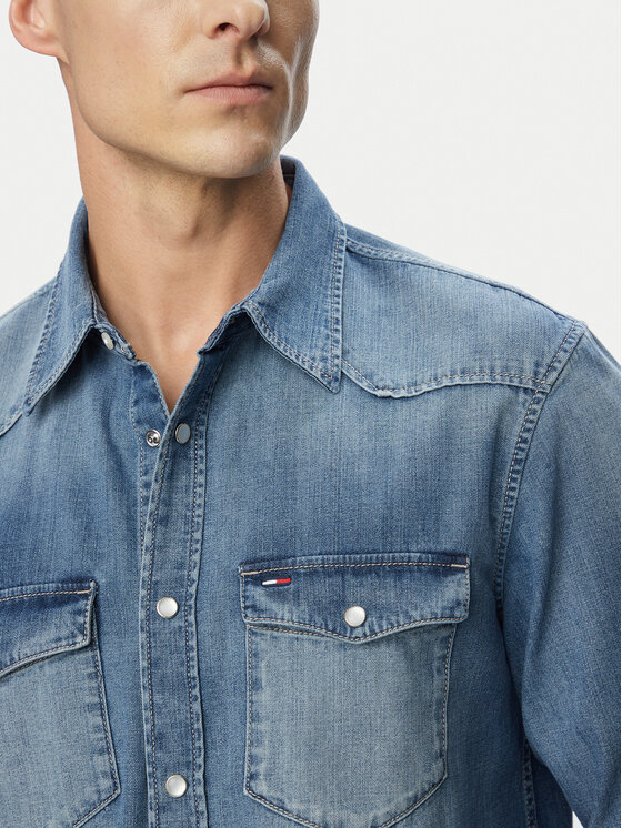 Tommy Jeans Tommy Jeans дънкова риза Western DM0DM23661 Син Regular Fit