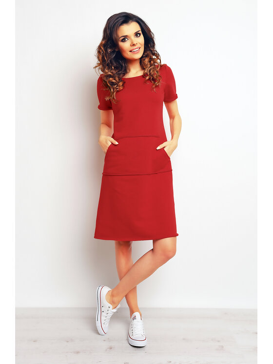 Infinite You Infinite You Sukienka letnia M073 Czerwony Basic Fit