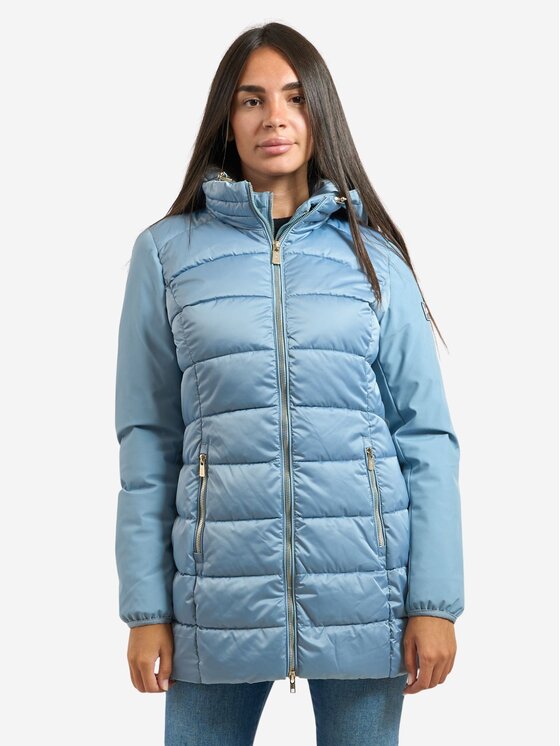 Yes Zee Yes Zee Giubbotto piumino giubbino donna Celeste Regular Fit