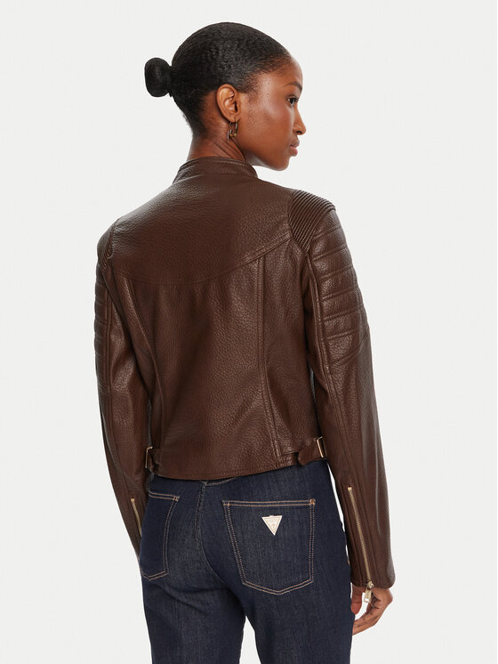 Guess Guess Bunda z imitace kůže W5YL19 WHDS0 Hnědá Regular Fit