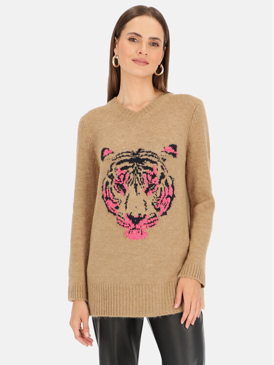 Bariloche Bariloche Sweter Nijar Beżowy Regular Fit