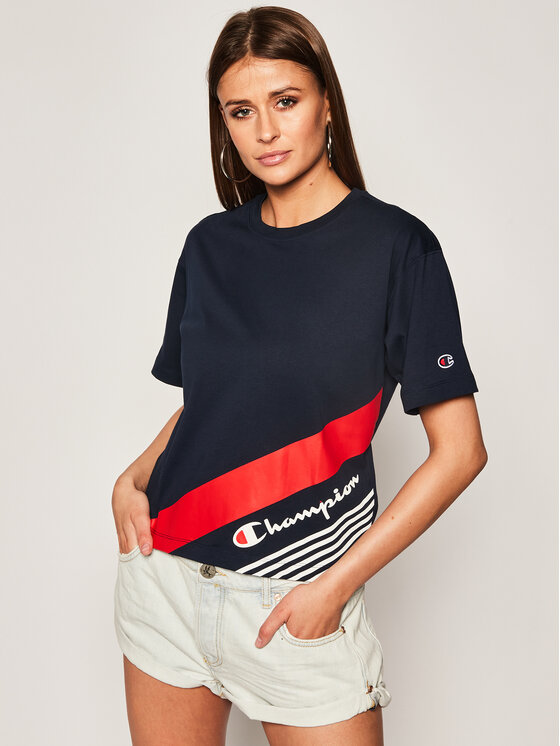 Champion T-krekls 112765 Tumši zils Regular Fit