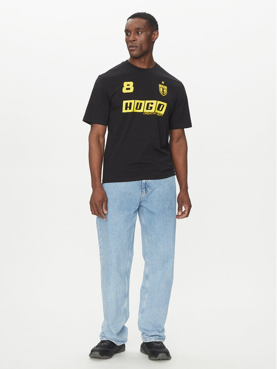 HUGO HUGO T-särk Nebulop 50541252 Must Regular Fit