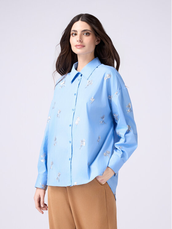 Oltre Oltre Camicia 5083R102960N004 Turchese Over Fit