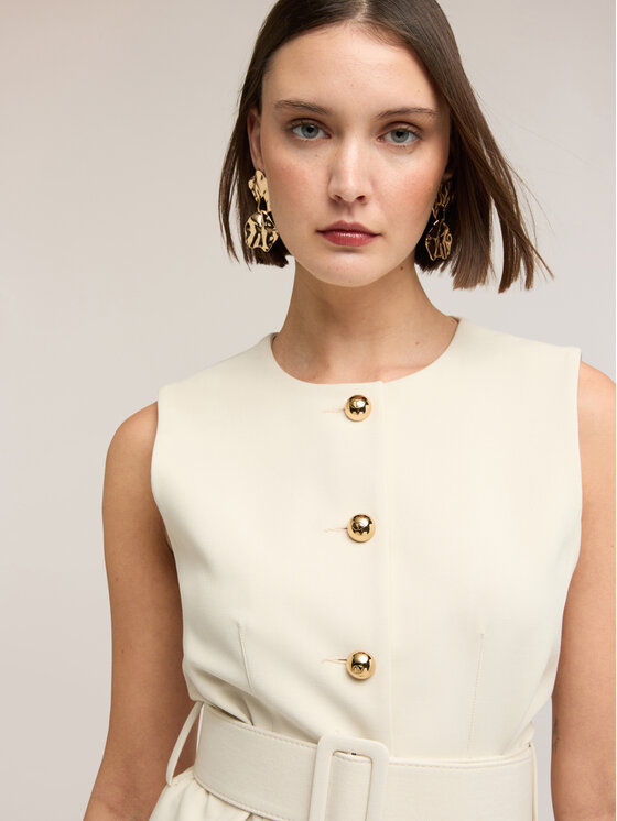 Motivi Motivi Giacca di transizione L002Q000063N002 Crema Regular Fit