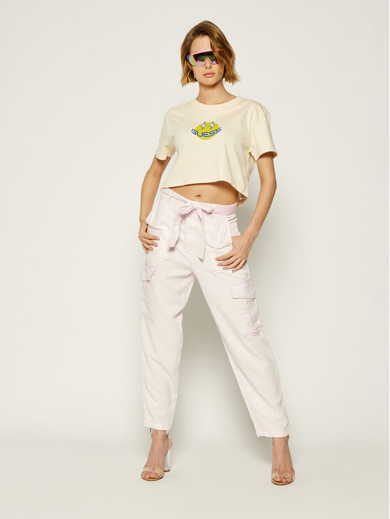 Guess Guess Дънки Silvia Cargo W02B06 WCRT1 Розов Regular Fit