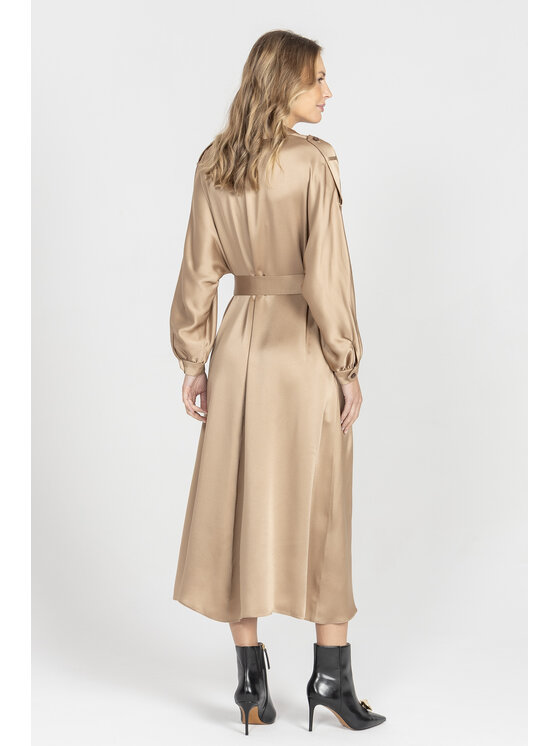 Deni Cler Milano Deni Cler Milano Sukienka elegancka W-DC-3261-E5-B1-13-1 Złoty Loose Fit