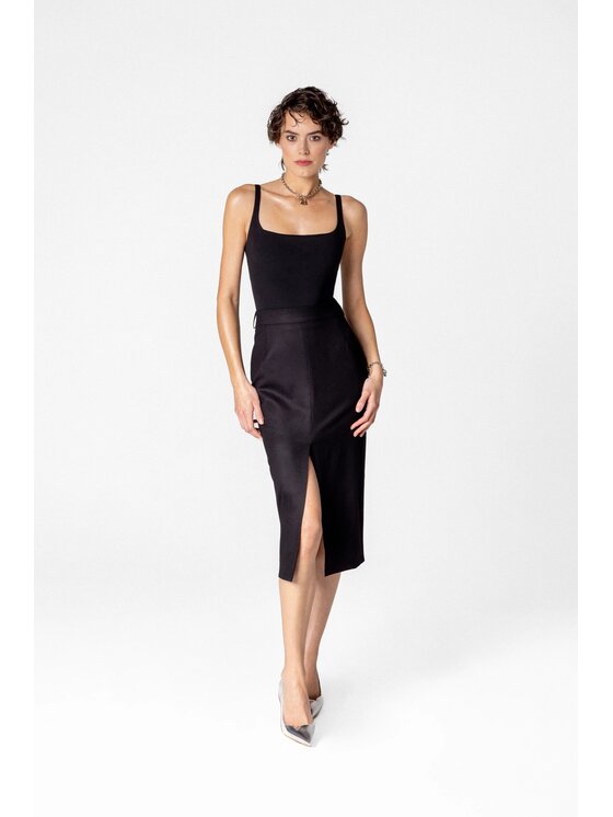 LE POSSÉ LE POSSÉ Gonna midi SDOMZFW Nero Slim Fit