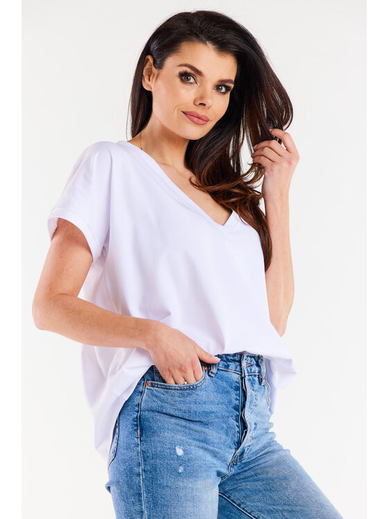 Infinite You Infinite You Bluzka M267 Biały Basic Fit