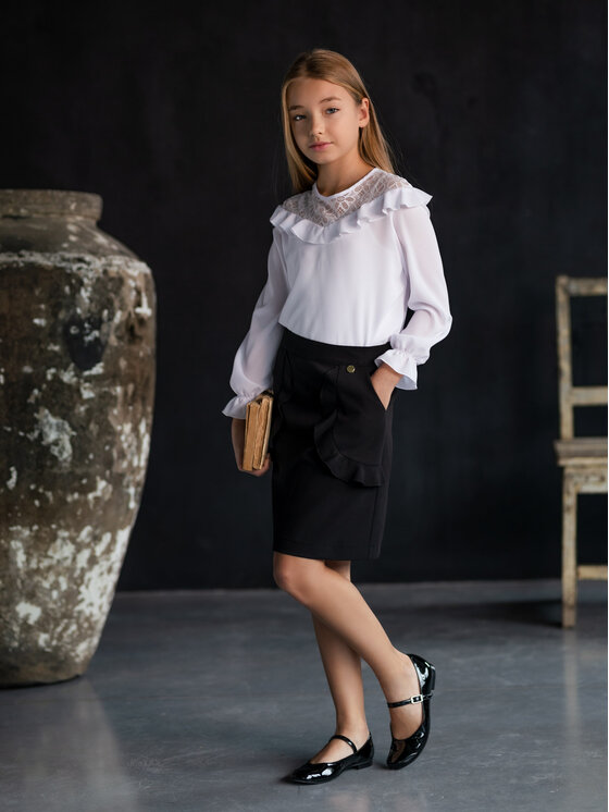 SLY SLY Bluzka 3S-132 Biały Classic Fit