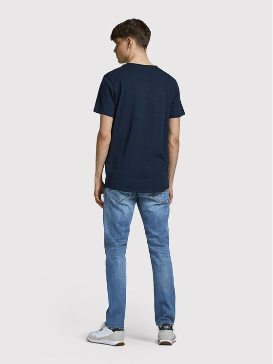 Jack&Jones Jack&Jones Marškinėliai Basher 12182498 Tamsiai mėlyna Regular Fit
