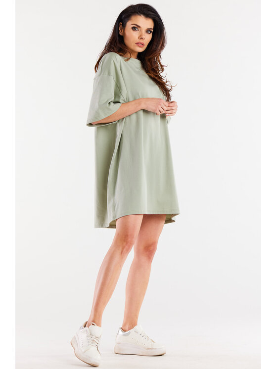Infinite You Infinite You Sukienka codzienna M255 Zielony jasny Basic Fit