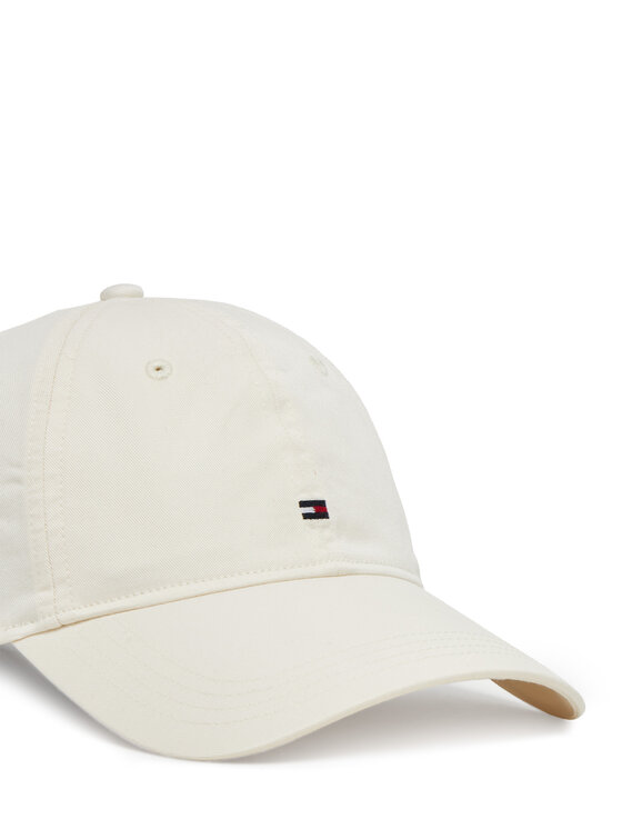 Tommy Hilfiger Tommy Hilfiger Șapcă Essential Flag Soft Cap AW0AW17632 Écru