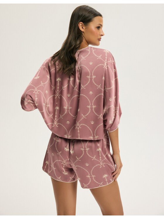 Esotiq Esotiq Piżama 44089 Różowy Regular Fit