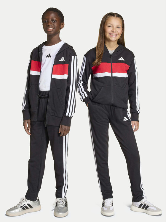 adidas Trening Seasonal Essentials Tiberio 3 Stripes French Terry KC6415 Negru Regular Fit